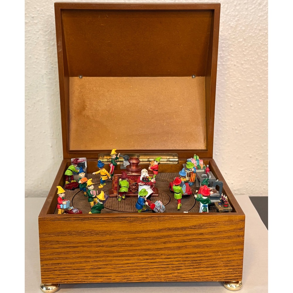 Craftsman Music Box Unisex OS Brown Excellent 75th Anniversary Mr Christmas Elf - Picture 3 of 7